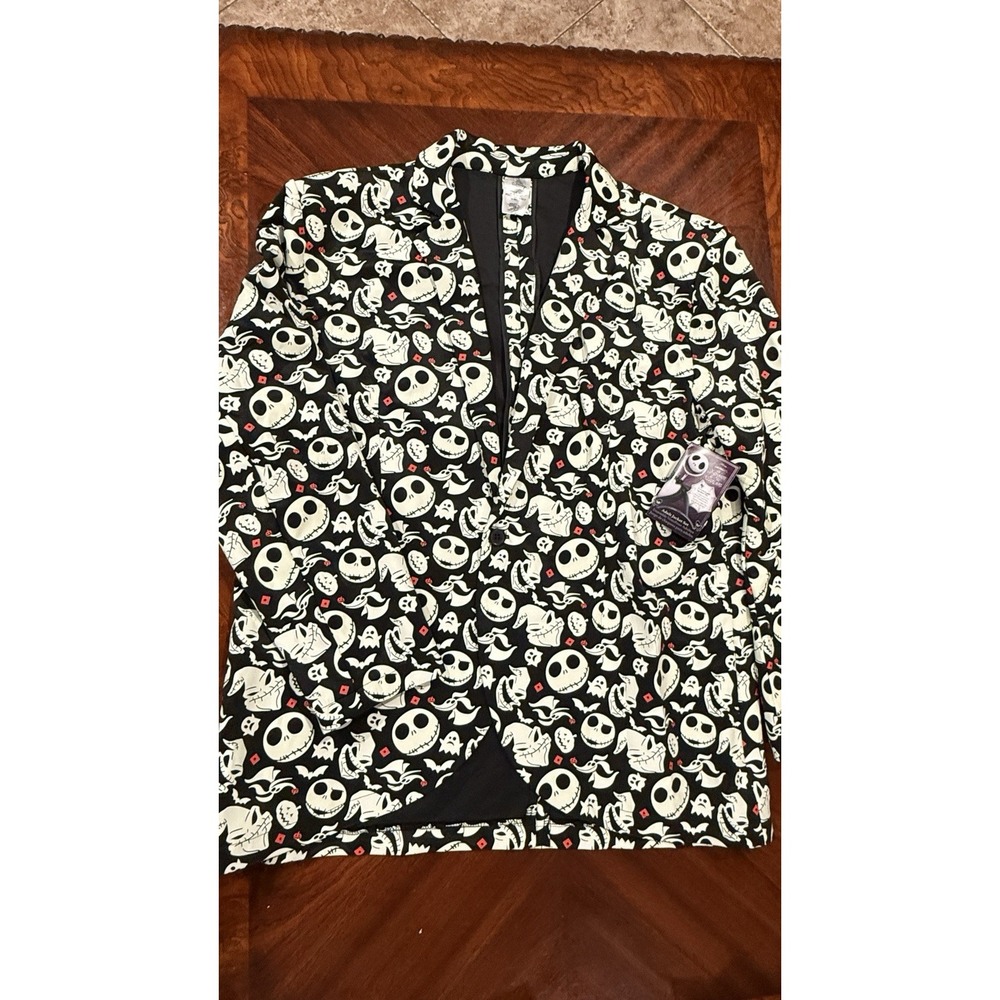 Disney Nightmare Before Christmas Blazer Jacket L Jack Skellington Halloween NWT